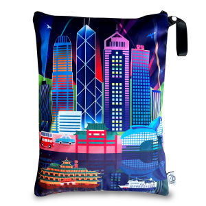 FLOCK THREE Reusable Wet Bag Diaper Bag Water Resistant Swimming Bag Travel Toiletries Pouch Yoga Gym Bag 42cm x 32cm