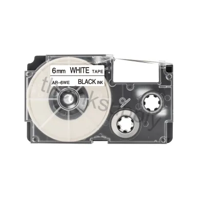 XR-6WE XR-9WE XR-12WE Compatible Casio Sticker Label Tape (Black on White) for Casio Label Printer [theinksupply]