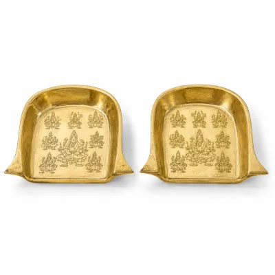 Traditional Ashtalakshmi Brass Muram (Mini Soop) for Pooja | Small Brass Moram/Supli for Chhath Puja Rituals & Return Gifts(Pack of 1 | 2*2 Inches)