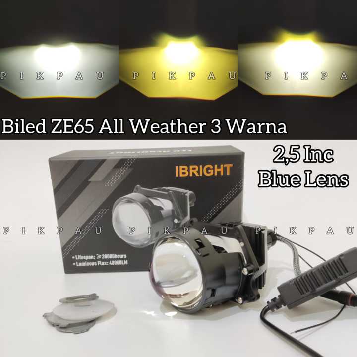 Lampu Utama BILED  ZE65 Original IBRIGHT 2,5inc Blue Lens Dengan Devil eye Full Aluminium Waterproof