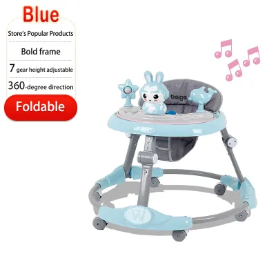 Baby Walkers Foldable Walkers with music function and adjustable handle and foot pad