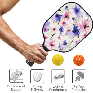 Pickleball Set of 1 Paddles with 2 Balls tomato vine pattern Pickleball PaddlesFiberglass Pickleball Rackets with Comfort Grip ID 60630-190642896