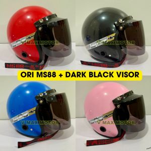 100% ORIGINAL MS88 HELMET + DARK BLACK VISOR 57CM TOPI MURAH MS88 Helmet Motorcycle Topi Keleder Murah MS88 Topi