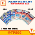 SHURE SUPER ELASTIC PLASTIC ICE BAG/SHURE COOLERS SOFTDRINKS BAG (100PCS) DISPOSABLE DRINKWARES. 