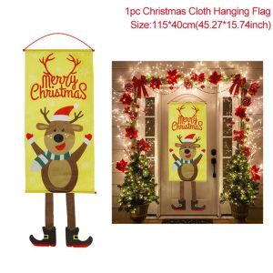 Merry Christmas Decorations for Home Door Window Hanging Banner Flag New Year Ornaments
