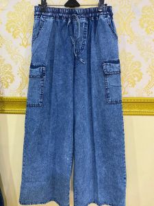 kulot jeans cargo terbaru celana jeans panjang wanita terbaru realpick kalem kekinian pingang fuul karet L XL XXL