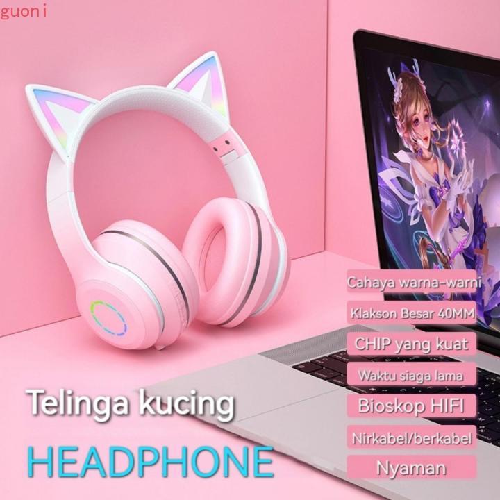 Cute Cat LED Headset ST89M – TWS Bluetooth Wireless Earbuds