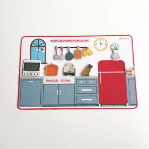 Neenkids Worksheet PAUD Montessori Toys Busy Page Busy Board Pretend Play Mainan Edukasi Puzzle Mainan Tempel Anak Bantu Ibu Menata Dapur