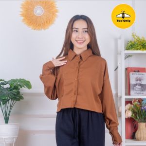 BeeUniq Kemeja Yurra Crop / Kemeja Crop Basic Crepe Premium