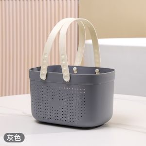 ตะกร้าอาบน้ำแบบพกพา1ใส่อุปกรณ์อาบน้ำกรอบเก็บของพลาสติกน่ารัก2