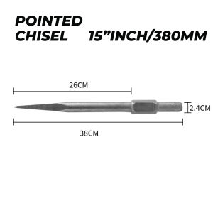 15" 380mm Pointed Chisel Jack Hammer Drill Bit Demolition Bull Point Hammer Concrete Wall Breaker Mata Hack Pecah Batu