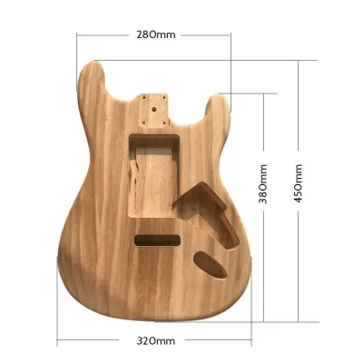 Polished Wood Type Electric Maple Guitar Barrel Body Unfinished Electric Guitar Barrel (Wood Color)