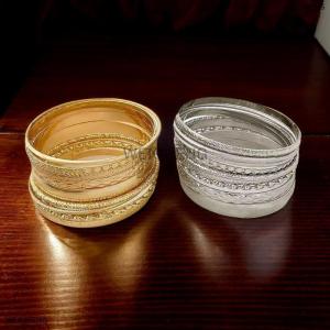 [COD] WEICHENG 7Pcs Set Fashion Elegant Rhombus Heart Twist Design Smooth Bracelets Set For Women Jewelry Accessries Gift