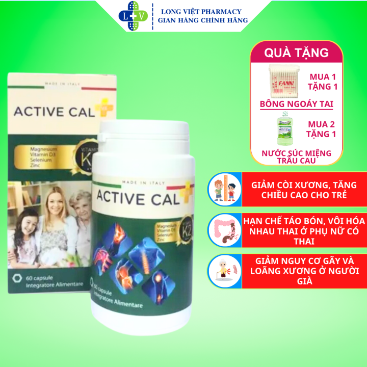 Viên Uống Tăng Chiều Cao Active Cal Plus, Bổ Sung Canxi, D3K2, Giúp Hấp ...