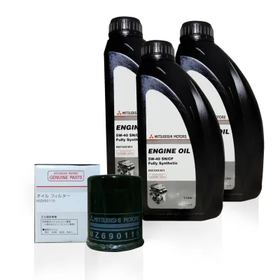 Mitsubishi Genuine Motor Oil Fully Synthetic 5W-40 Oil Change Bundle for Mitsubishi Mirage