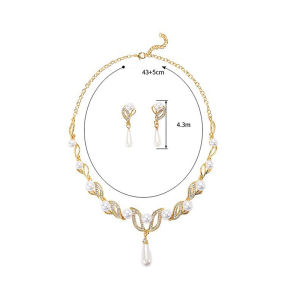 MillionGrid 3PC của phụ nữ thời trang đám cưới mùa giả ngọc trai Hoa Vòng cổ bông tai trang sức thiết lập đám cưới ngày bên kỳ nghỉ quà tặng-miễn 8916