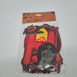 HIASAN BANNER TULISAN HAPPY HALLOWEEN TEMA MONSTER DEKORASI HALLOWEEN BANNER HURUF