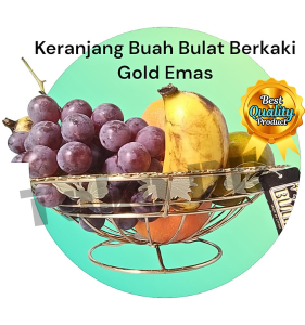 Keranjang Buah Bulat Unik Mewah Stainles Gold Emas  B03 / Bistro / Stainless