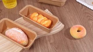 25 Pcs Paper Loaf Pans for Baking Bread Baking Pans Easy Kraft Paper Tart Mold for Microwave Freezer Oven Safe Display Pie Cake Muffin Pizza Kitchen Supply(Rectangle)