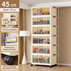 Next Day L45-75CM 3-6 Layers Foldable Storage Cabinet Transparent Stackable Storage Box Organiser Wardrobe