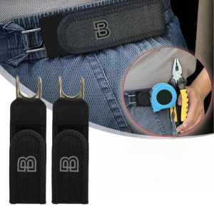 Practical Portable Elastic Stretch Belt With Adjustable Metal Hook And Lycra Edging For Lazy Belt Men Women Casual Wear