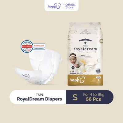 [NEWBORN MUST HAVE] Hoppi RoyalDream Baby Diaper Tape NB66/S56 (1 Pack) 100% 7 Chemicals-Free*