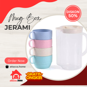 Mug Teko Jerami Gandum Set Murah Gelas Kopi Aesthetic Korea Tahan Panas Cangkir Cantik Unik