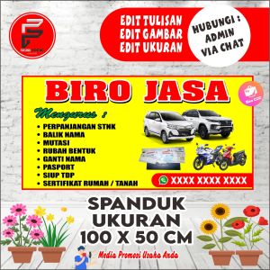 Spanduk Biro Jasa / Banner Biro Jasa / Spanduk Ukuran 100 x 50 cm Bisa COD