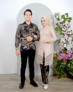 Kebaya Couple Pasangan Suami Istri Kondangan Pesta Lamaran Pernikahan Terbaru Virtal Brukat Janggan