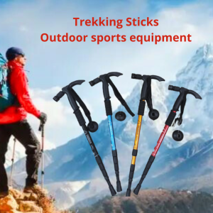 Tongkat hiking treking pole daki gunung 3 step dilengkapi lampu