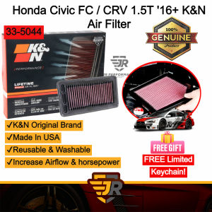 K&N Washable Drop In Replacement Air Filter Honda Civic FC 1.5T CRV 1.5T Penapis Udara Car Intake Parts KN-AF-33-5044
