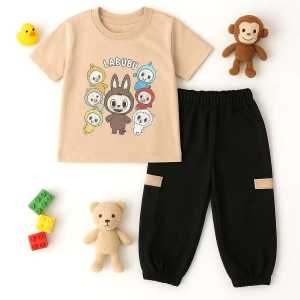 Baju anak perempuan Labubu joger cargo 1-10 tahun baju anak perempuan viral baju anak terbaru