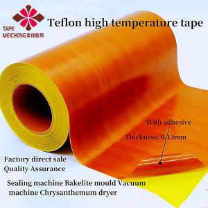Teflon tape PTFE Teflon tape plus protective paper release paper high temperature tape fire insulation wear-resistant heat insulation cloth hot stamping roller anti-adhesive tape 1m width