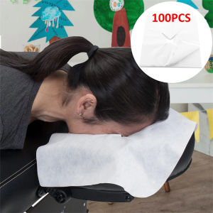 【Prompt delivery】100pcs Disposable Non-woven Fabric Face Hole Mat Bed Pillow Towel Cover for Beauty Massage Salon Supplies