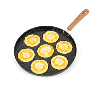 7 Holes Egg Pan with Nonstick Coating Durable Kitchenware for Quick and Easy Breakfast Cooking in Stylish Black Finish