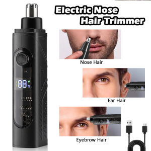 Electric Nose Hair Trimmer Rechargeable Mini Portable Ear and Nose Hair Trimmer Clipper for Men 360° Rotating Head Beard Eyebrow Facial Hair Shaver
