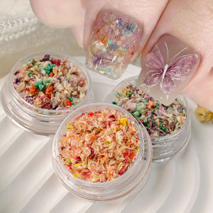 ZEEMIN Nail Beauty 3D Mix Dried Flower Nail Charm Colorful Mini Real Natural Dry Flowers UV Gel Dried Floral Nail Art Jewelry DIY Craft