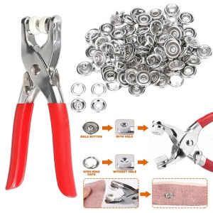 Avinas 9.5mm Metal Snap Button Tool Kit DIY 100 Set With Fastener Pliers Press Tool Kit For Clothing Sewing Bags Jeans