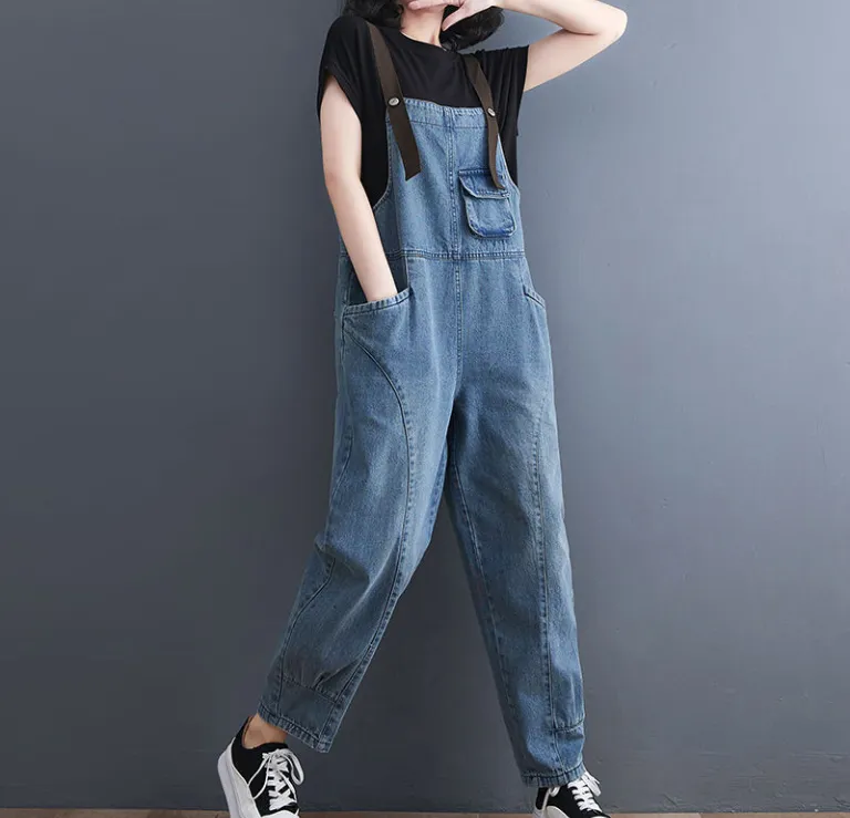 Loose jean overalls on sale