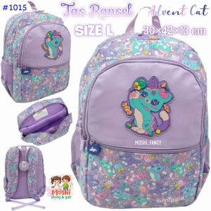 Tas Smiggle Advent Cat / Tas Sekolah Ransel Smiggle Motif Cat Purple / Backpack Senior Cat Purple / Tas Gendong Anak Sekolag size SD Perempuan