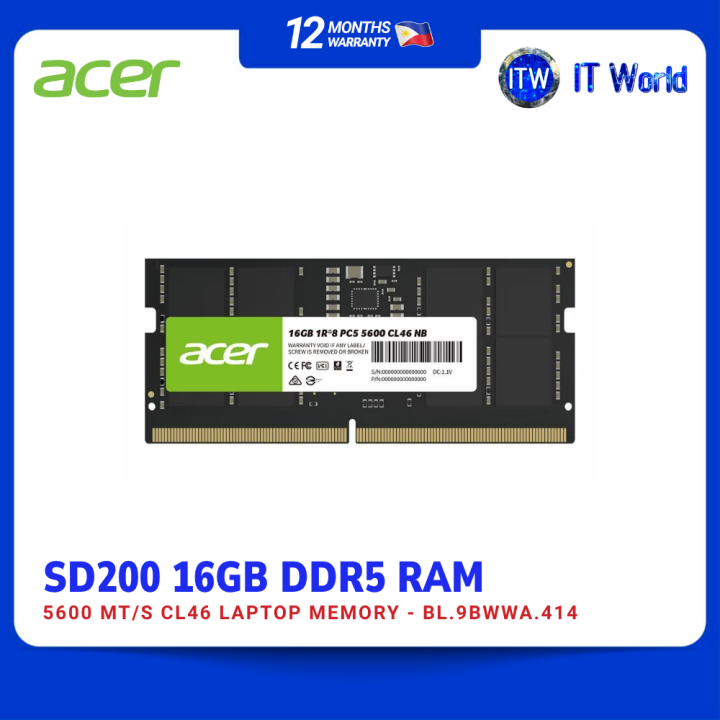 Crucial RAM 16GB DDR5 4800MHz SODIMM CL40 Laptop Memory
