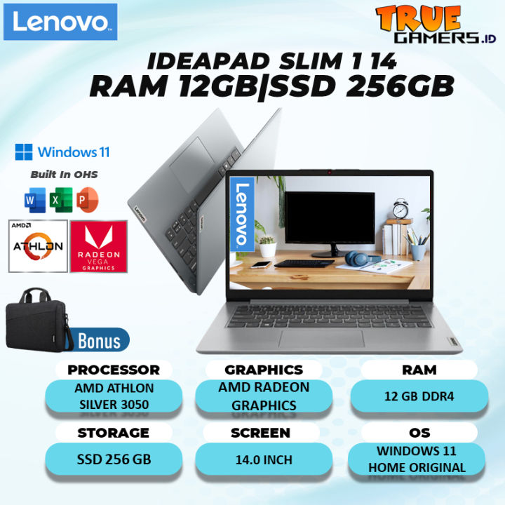 Laptop Lenovo Ideapad Slim 14 ATHLON SILVER 3050U 12GB 512ssd