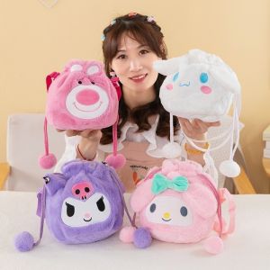 New Fashion Sanrio Cinnamoroll Bag Kuromi My Melody Plush Shoulder Crossbody Bag Sweet and Cute Womens Christmas Gift