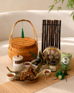 Themez Dragon Boat Festival Gift【古韵端午】端午节送礼礼篮 / 复古手提篮 / 蛋黄肉粽碱水粽茶具白花菇 / 企业客户礼品节日伴手礼