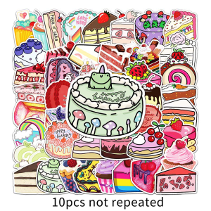 50PCS Birthday Dessert Cake kalis air Sticker hiasan Diary Cute Cupcake Sticker DIY Scrapbooking