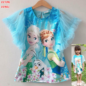 ลดพิเเศษ 3วัน !! 2-8ขวบ เดรสเอลซ่า แขนระบาย ชุดเจ้าหญิง ชุดเด็กผู้หญิง  ชุดเอลซ่า เสื้อผ้าเด็กผู้หญิง เสื้อผ้าเด็กหญิง เดรสเด็กผู้หญิง #227