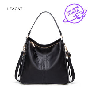 Leacat Hobo Bag Leather Women Handbags Female Leisure Shoulder Bags Fashion Purses Vintage Large Capacity Tote bag