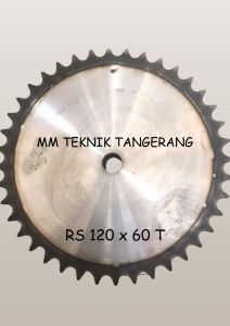 Sprocket RS 120 x 60 T Gear Rantai Single Gir gigi Z 60T RS120 -1 120Z60 120X60T 120-1 tipe B