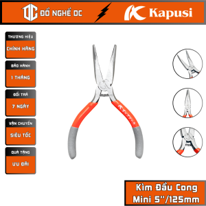 Kìm Đầu Cong Kìm Giữ Đồ kìm kẹp cắt Mini 5"125mm K-8299 Kapusi Nhật thép high carbon Kìm tự bung có lò xo dùng để kẹp cắt dây điện xiết mở ốc hoặc cố định đai ốc