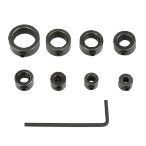 Adjustable Drill Bit Limit Rings Kit with Metric Sizes 8Pcs Stop Collars for Precise Hole Depth Control In Woodworking
